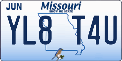 MO license plate YL8T4U