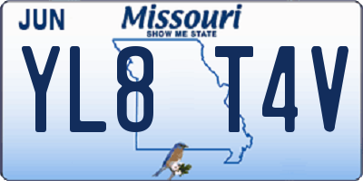 MO license plate YL8T4V