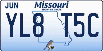 MO license plate YL8T5C