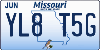MO license plate YL8T5G