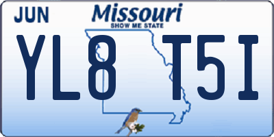 MO license plate YL8T5I
