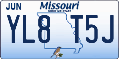 MO license plate YL8T5J