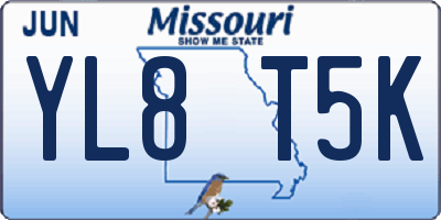 MO license plate YL8T5K