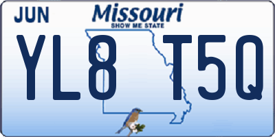 MO license plate YL8T5Q