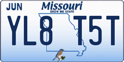 MO license plate YL8T5T