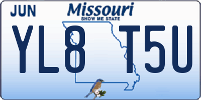 MO license plate YL8T5U