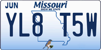 MO license plate YL8T5W