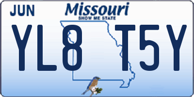 MO license plate YL8T5Y