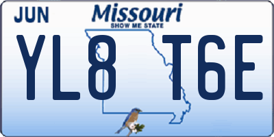 MO license plate YL8T6E