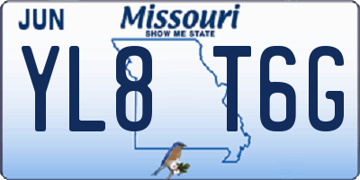 MO license plate YL8T6G