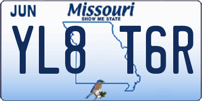 MO license plate YL8T6R