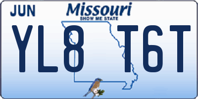 MO license plate YL8T6T