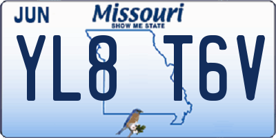 MO license plate YL8T6V
