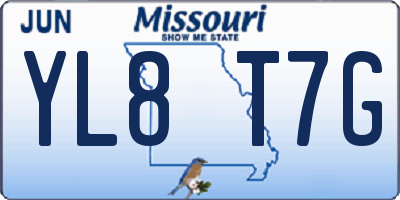 MO license plate YL8T7G