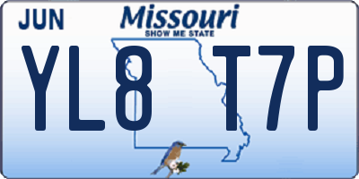 MO license plate YL8T7P