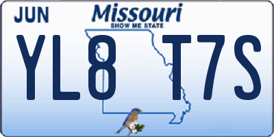 MO license plate YL8T7S