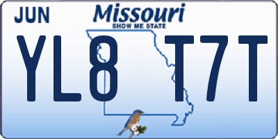 MO license plate YL8T7T