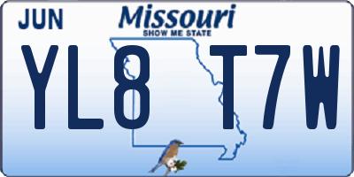 MO license plate YL8T7W