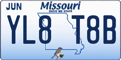 MO license plate YL8T8B