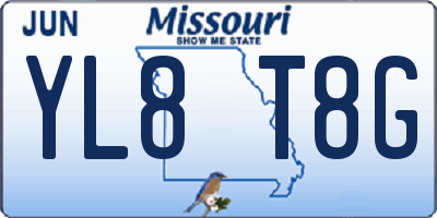 MO license plate YL8T8G