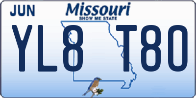 MO license plate YL8T8O