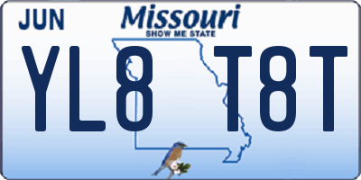MO license plate YL8T8T