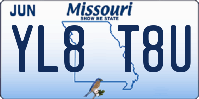 MO license plate YL8T8U