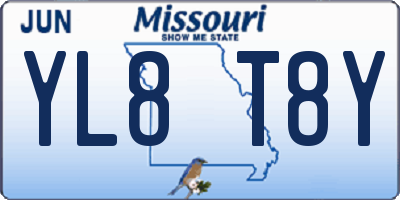 MO license plate YL8T8Y