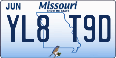 MO license plate YL8T9D
