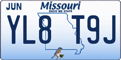 MO license plate YL8T9J