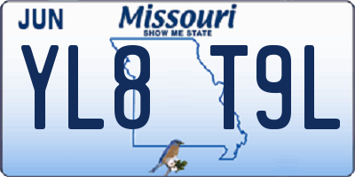 MO license plate YL8T9L