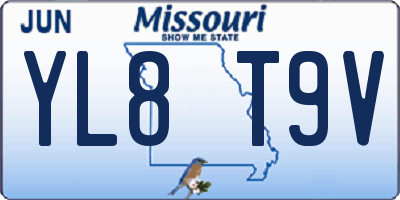 MO license plate YL8T9V
