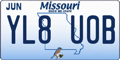 MO license plate YL8U0B