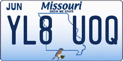 MO license plate YL8U0Q
