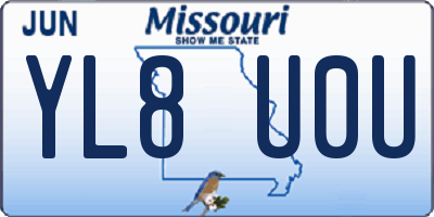 MO license plate YL8U0U