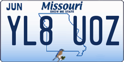MO license plate YL8U0Z