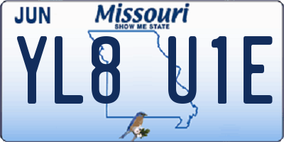 MO license plate YL8U1E