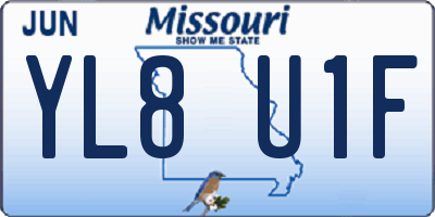 MO license plate YL8U1F