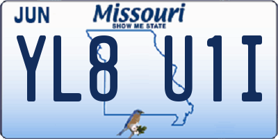 MO license plate YL8U1I