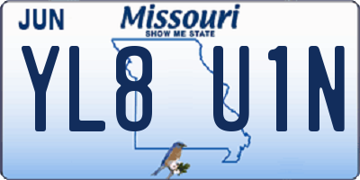 MO license plate YL8U1N