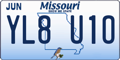 MO license plate YL8U1O