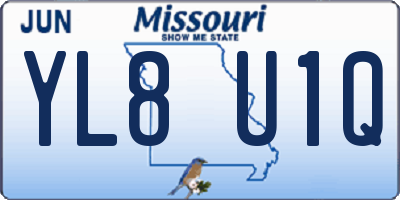 MO license plate YL8U1Q