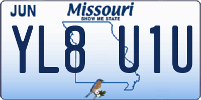 MO license plate YL8U1U