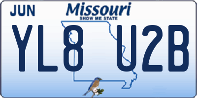 MO license plate YL8U2B