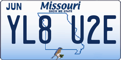 MO license plate YL8U2E