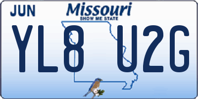 MO license plate YL8U2G