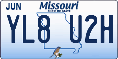 MO license plate YL8U2H