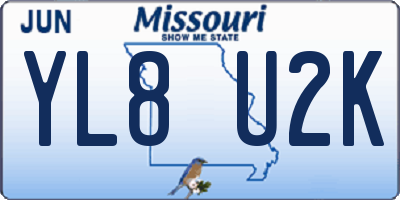 MO license plate YL8U2K