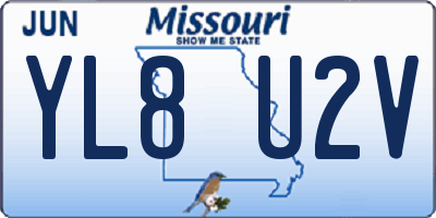 MO license plate YL8U2V