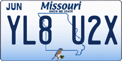 MO license plate YL8U2X